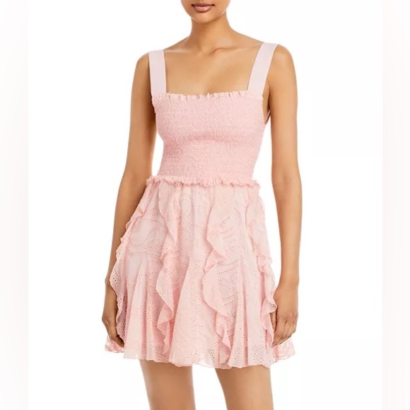 Alice + Olivia Jocelyn Smocked Mini Dress NWT - Picture 1 of 12